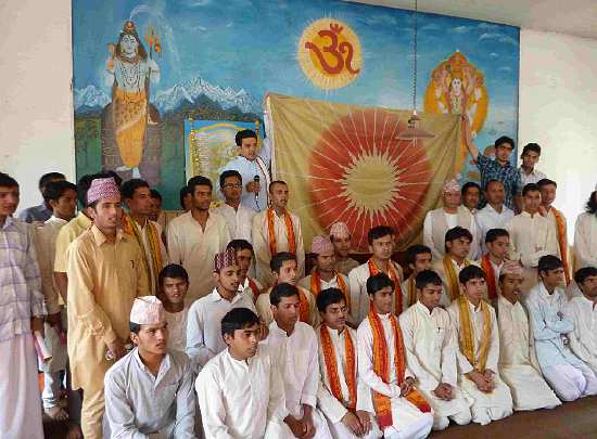 51-Akshaya Tritiya Celebration - 51.jpg - Maharishi Vedic Pandits of Nepal. Through traditional Vedic performances called Yagyas, which produce life-supporting effects, as well as their group practice of the Transcendental Meditation and Transcendental Meditation Sidhi Programme, including Yogic Flying, groups of Maharishi Vedic Pandits are the foundation for creating invincibility for Nepal and peace for the world.